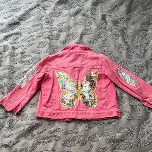 Original Penguin Pink Pearl-Accent Girls Jean Jacket